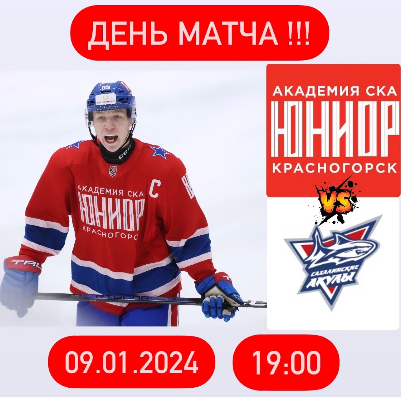 Матч между командами «Академия СКА-Юриор» vs. «Сахалинские Акулы».